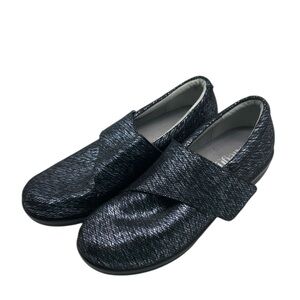 Alegria Lauryn Blue Metallic Leather Comfort Shoes Size 40 Wide